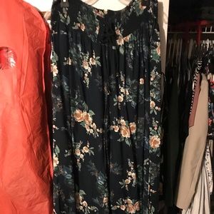 Wife leg floral dress pants